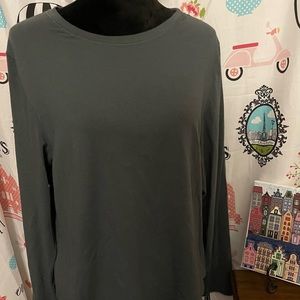SKIMS NWT LONG SLEEVE STRETCH COTTON TEE-COLOR DEEP SEA SIZE 4X